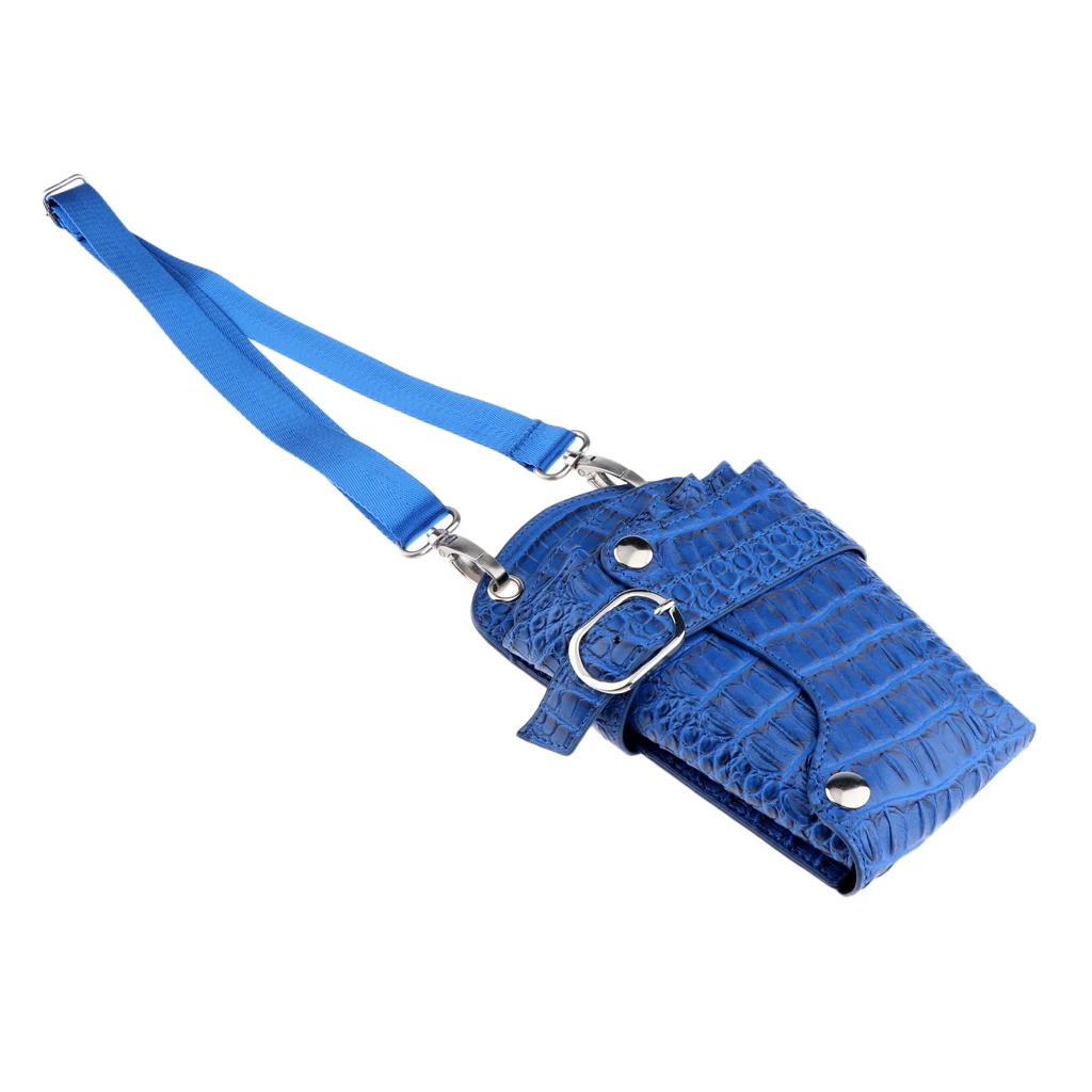 PU Hairdressing Scissors Shears Combs Cutting Tools Holster Bag Pouch with Crocodile Print