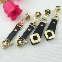1 pc 5 #/8 #/Pilar 10 # luz metal ouro cabeça de leopardo de couro mulheres de roupas pedaço é acessórios de couro da bagagem