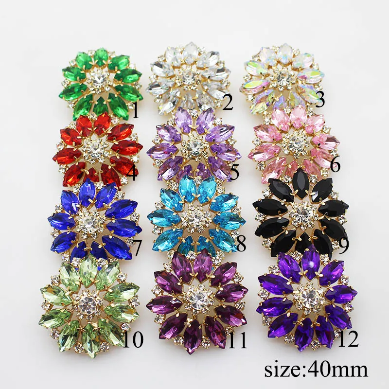 

2pcs/lot 40MM Metal Acrylic Rhinestone Snap Buttons for Clothes Handicraft Needlework Craft Sewing Snap Button Decorative