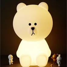Лампа в форме кролика, коричневого медведя, украшение детской комнаты, светодиодная настольная лампа, фоновый реквизит, детская игрушка, праздничное освещение