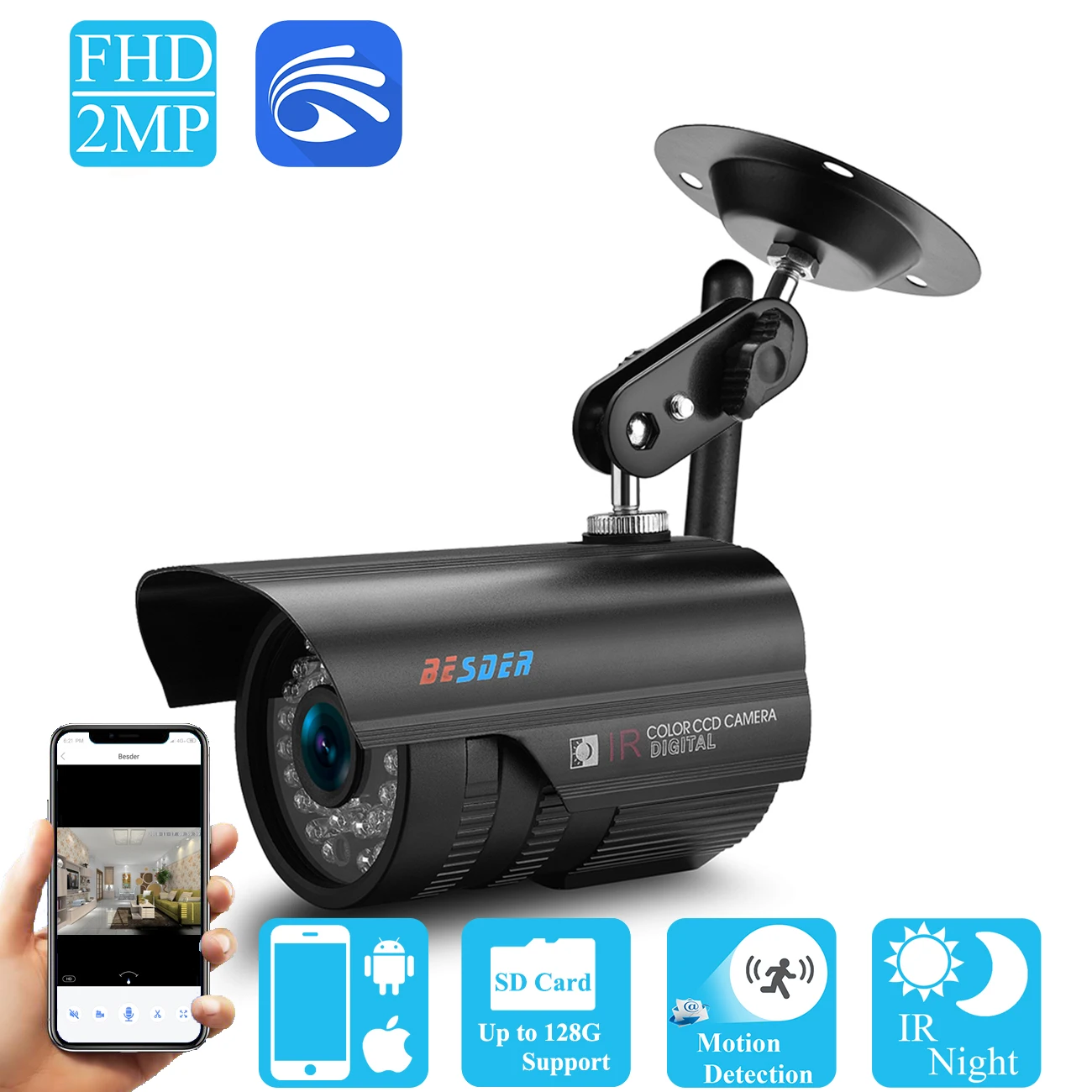 

BESDER Yoosee Wifi 720P/960P/1080P Ip Camera Bullet Outdoor Street Wireless Wired CCTV Ip Surveillance Camera Support SD Card