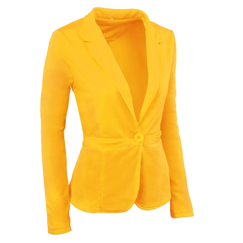 CINESSD 2019 Popular Candy Color Long-Sleeved V-Neck Casual Suit One Button Ladies Suit