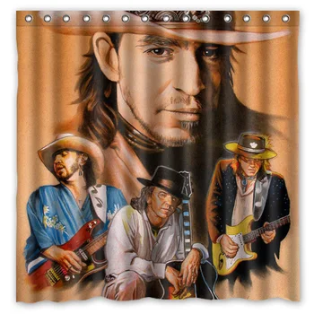 

Stevie Ray Vaughan Printed Polyester Shower Curtain Waterproof Home Bathroom Curtains With 12 Hooks 180x180CM