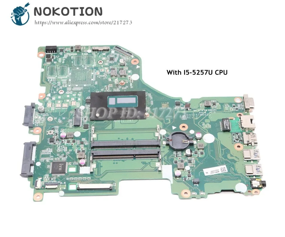 Best  NOKOTION For Acer aspire E5-573G Laptop Motherboard I5-5257U CPU DA0ZRTMB6D0 NBMVH11006 MAIN BOARD