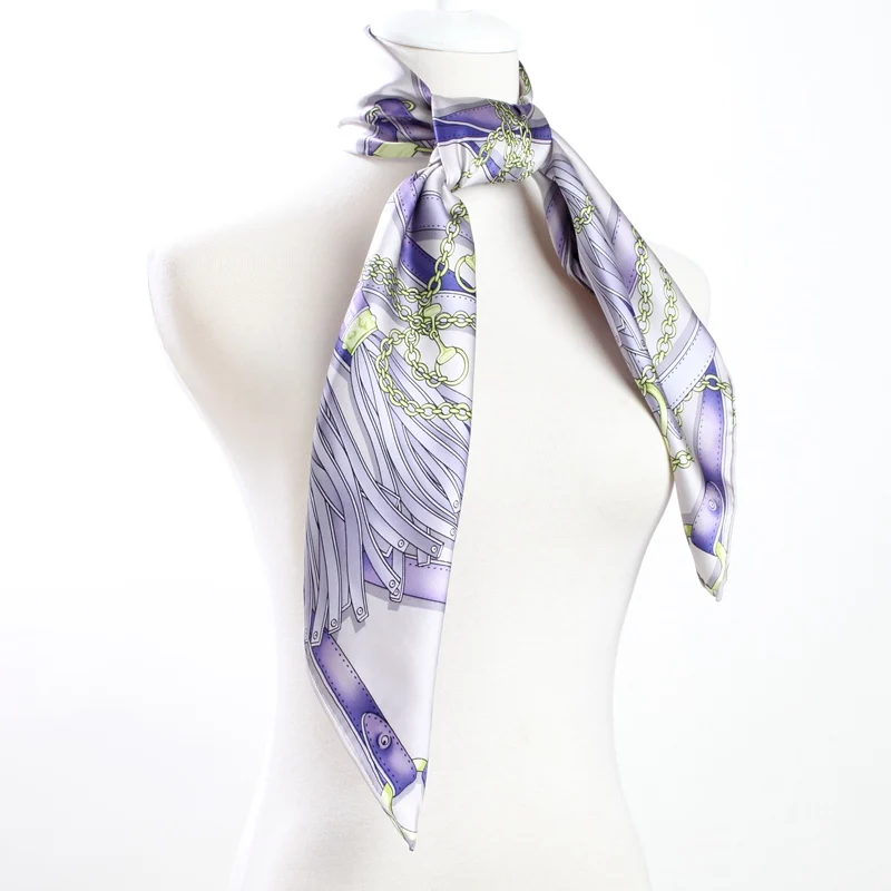

Fashion Belts Print Women Large Square Silk Scarf Shawl 100% Real Silk Scarf Wraps Foulard 88x88cm High Quality Hand Rolled