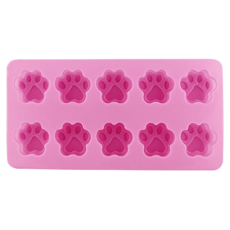 10 Paw Silicone Chocolate Molds Cookie Jelly Cat Dog Paw Chocolate Ice Mold  Cake DIY Baking Mould