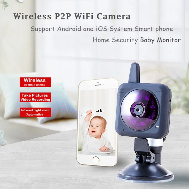 Камера Портативный Wi-Fi Ребенок Камеры Видео Baby Monitor Wi-Fi Видеокамера Ночного Видения Мобильный Камеры Няня Cam заглушка на вебкамеру видео