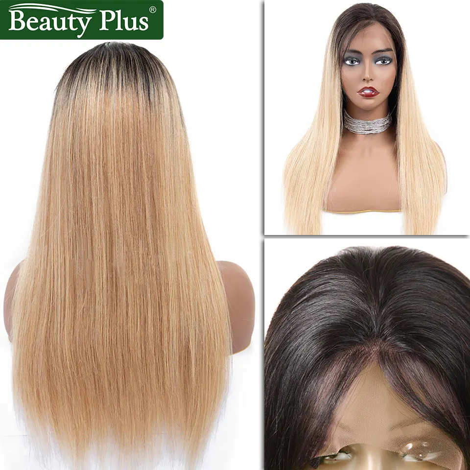 

Brazilian Straight Lace Front Wig 1b/27 Lace Front Ombre Human Hair Wig Pre Plucked With Baby Hair Remy Short Wig Beauty Plus