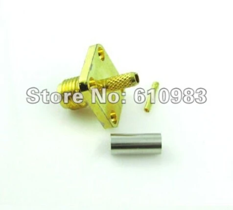

SMA Female Jack 4 Hole Panel Mount Flange Connector Crimp for RG174 RG316
