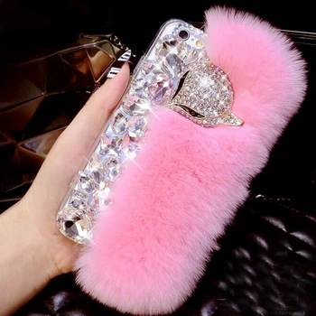 

Luxury Fancy Diamond crystal stones fox rhinestone furry phone case For Huawei P10 P20 Lite Plus 2017 Mate 9 10 20 lite Pro