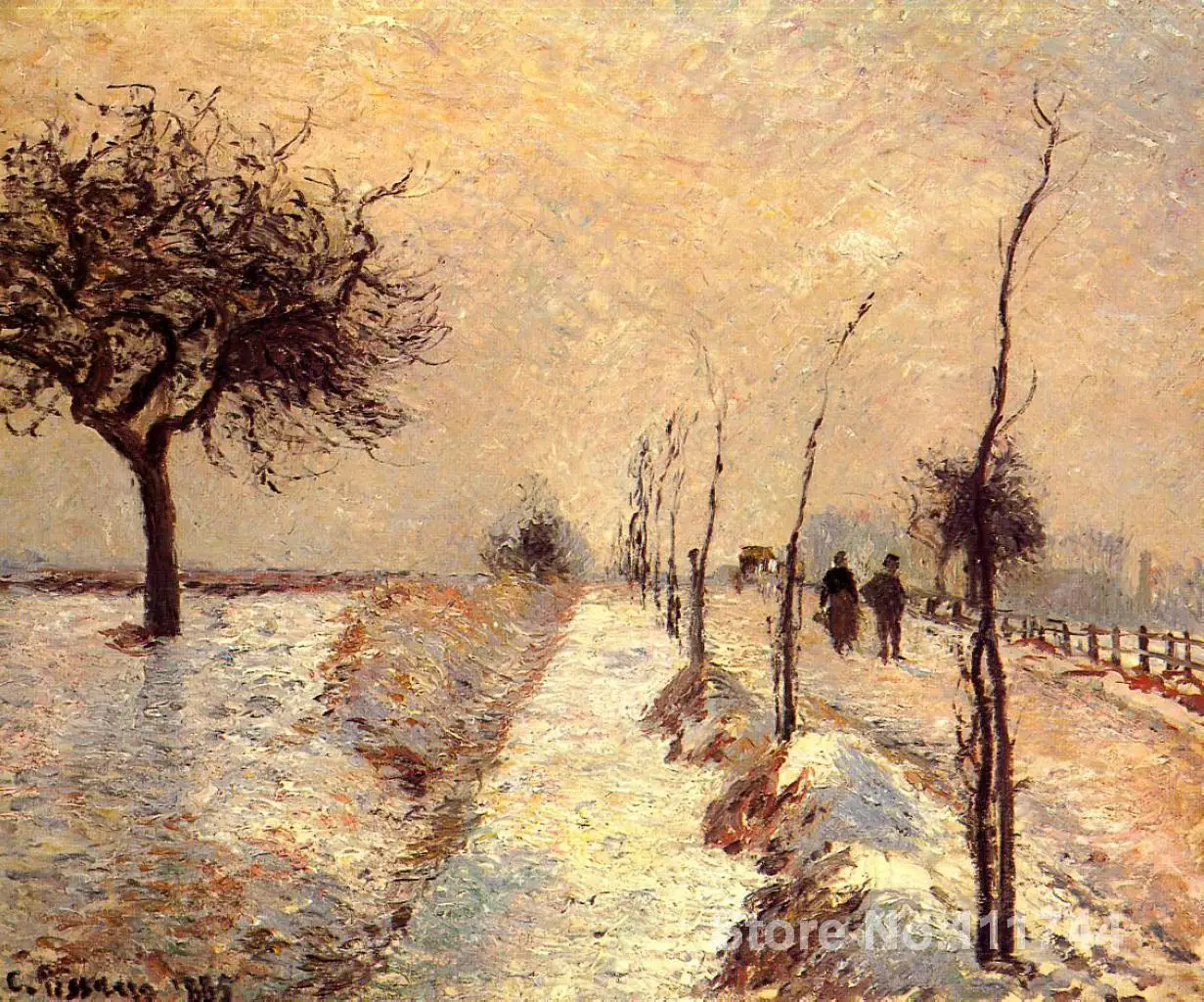 

bedroom art Road at Eragny Winter Camille Pissarro paintings home decor High quality Hand painted