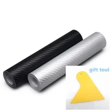 GIFT TOOL Carbon Fiber Vinyl Film Car Stickers Waterproof Car Styling Wrap For Auto Vehicle Detailing Car accessories Motorcycle