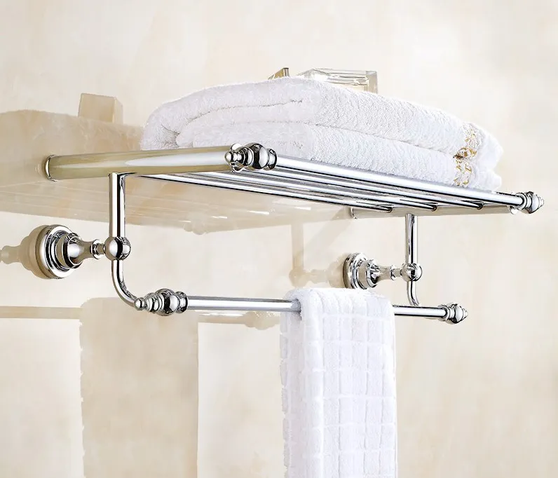 

Wall Mounted Polished Chrome Brass Bathroom Large Towel Bar Towel Rail Holder Shelf Bathroom Accessory mba901