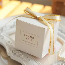 6x6x6 см Спасибо европейские Простые Белые Cube свадебные коробочки для конфет аксессуары для вечеринки подарок упаковочная коробка детские