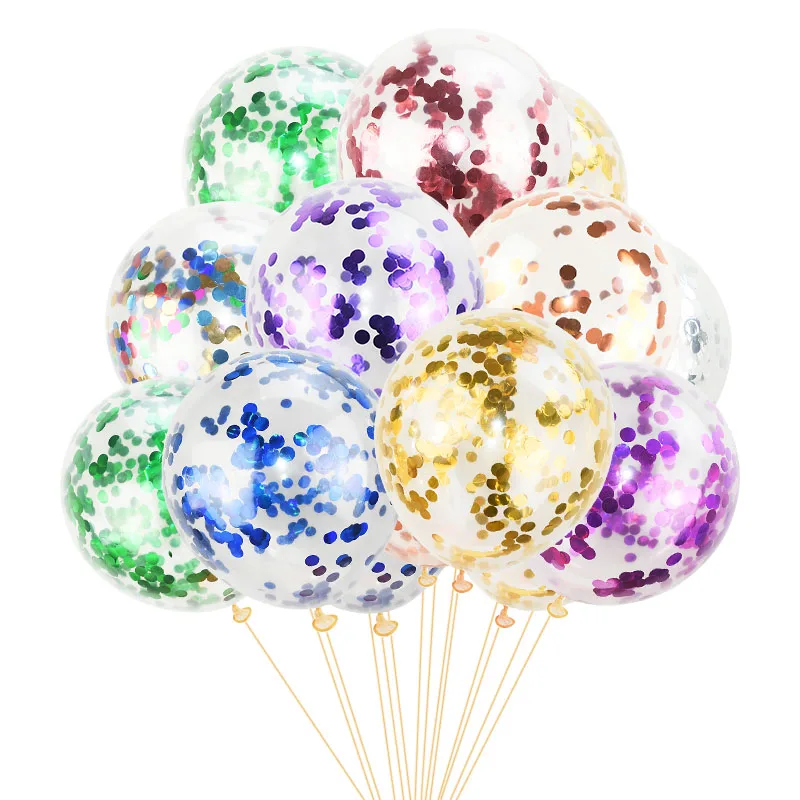 

5Pcs 12inch Gold Silver Confetti Balloons Birthday Inflatable Helium Latex Balloon for Wedding Party Decorations Kids Favors