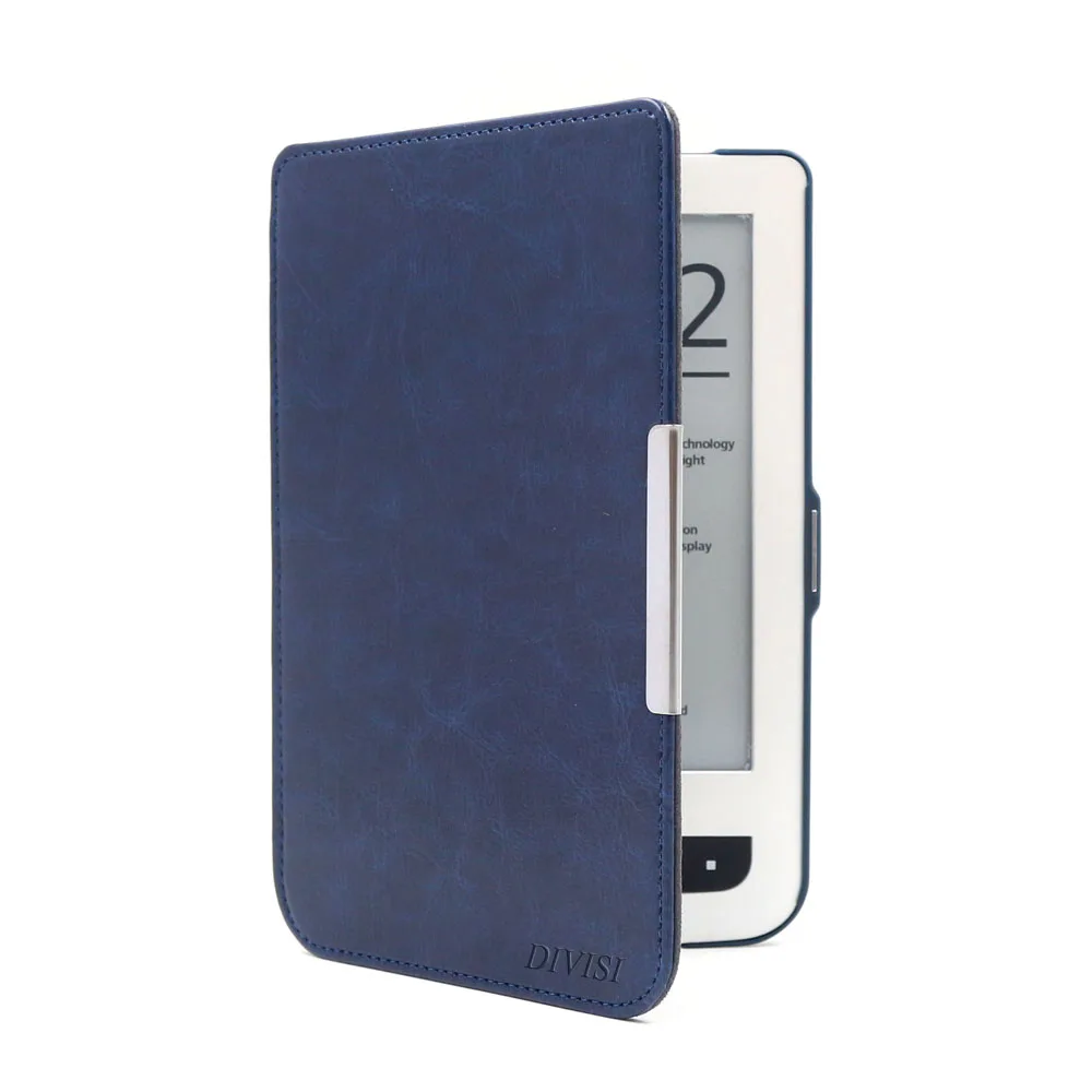 Защитный умный кожаный чехол для Pocketbook basic touch lux 614 615 624 625 626 чтения + подарок один