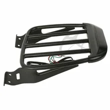 Motorcycle Two-Up Luggage Rack w/LED Light For Harley Heritage Softail Classic FLSTC 88-17 black chrome sissy bar backrest pad with luggage rack for harley heritage softail fat boy flst flstc 1984 2017