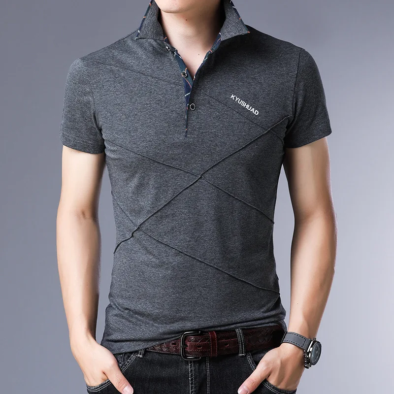 Koop Ontwerp Engeland Stijl 2019 Merk Fashion Polo Shirts Korte Mouw Heren Zomer Katoen Ademend Tops Tee AZIATISCHE GROOTTE M 5XL