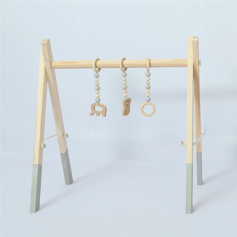  Wooden Baby Activity Gym Frame With Mobiles Nordic Newborns Baby Kids Room Decor Early Education To