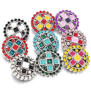 

10pcs/lot Snap Button Jewelry Crystal Flower Snap Buttons Fit 18mm/20mm DIY Snap Bracelet Buttons Jewelry ZA3032A