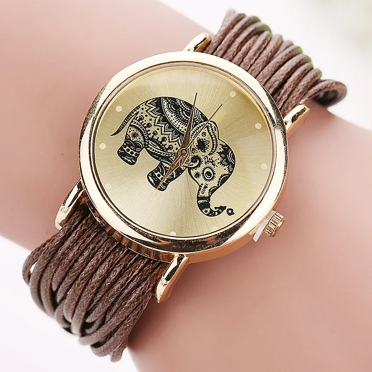 Fashion Elephant Gold Dial Watch Women Casual Analog Quartz Watch Ladies Wristwatch Girls Clock Relogio Feminino Gift 1687