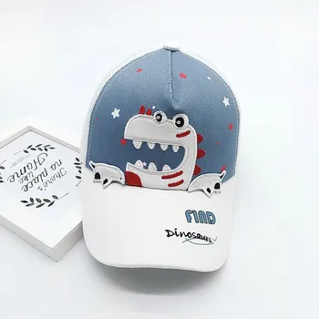 

Baby Hat Cotton Dinosaur Letter Soft Sunhat kids Baseball Cap snacpback hio hop Eaves mesh Hat photography props modis