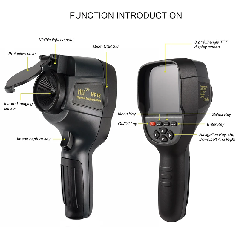  220 x 160 IR Resolution Infrared Thermal Imager Handheld 35200 Pixels Thermal Imaging Camera Infrar
