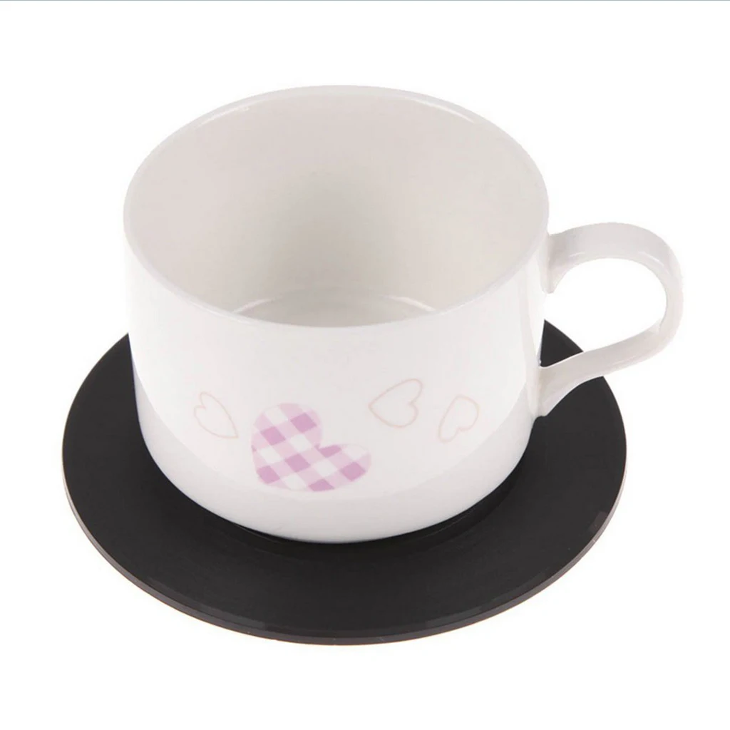 6x Round Vintage CD Vinyl Coasters Record Cup Drink Holder Bottle Mat Table Placemat Tableware Placemat Kitchen Accessories
