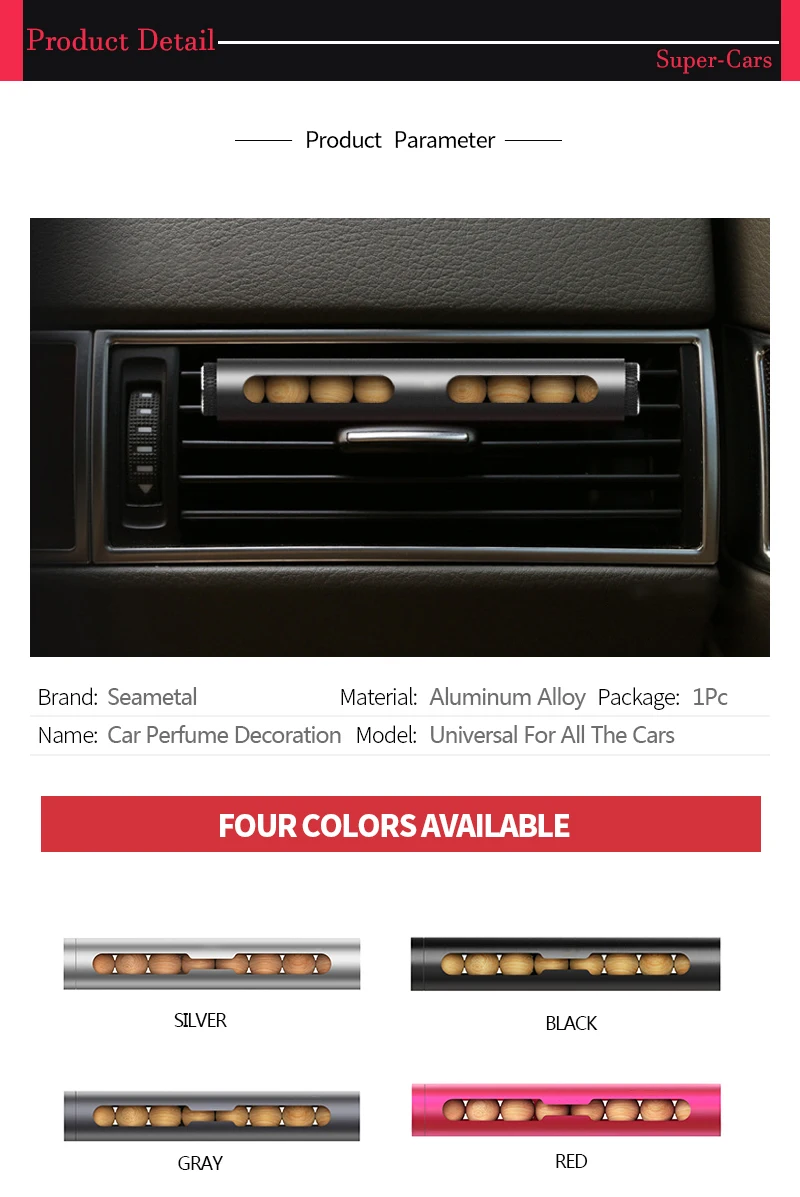 PC1 Car Air Freshener Perfume Wooden Beads Nature Smell Auto Outlet Vent Creative Flavoring Scent For Car Air Conditioner Decoration