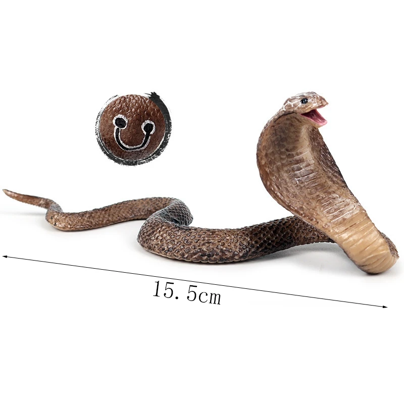 Simulation Reptile Model Cobra Snake Amphibious Spectacles Kingsnake Model Tidy Toy Ornaments