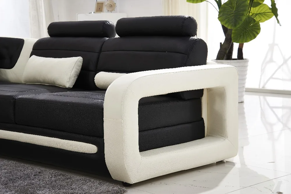 Современный секционный кожаный диван 7 местный гостиной диваны для дома