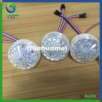 

Transparent Flower Cover digital smart 24V 12leds 60mm pixel led module light black frame 5050 smd rgb led waterproof modules