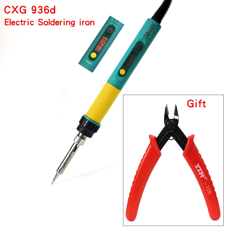 

CXG 936d+ EU Plug Digital LCD Display electric Adjustable temperature station Electric soldering iron 220V 100W