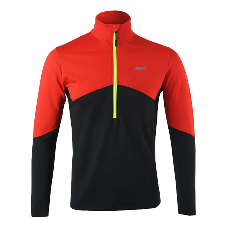 Ветрозащитная мужская куртка для бега дышащая быстросохнущая мягкая куртка с длинным рукавом Одежда для велоспорта - Цвет: Black Red