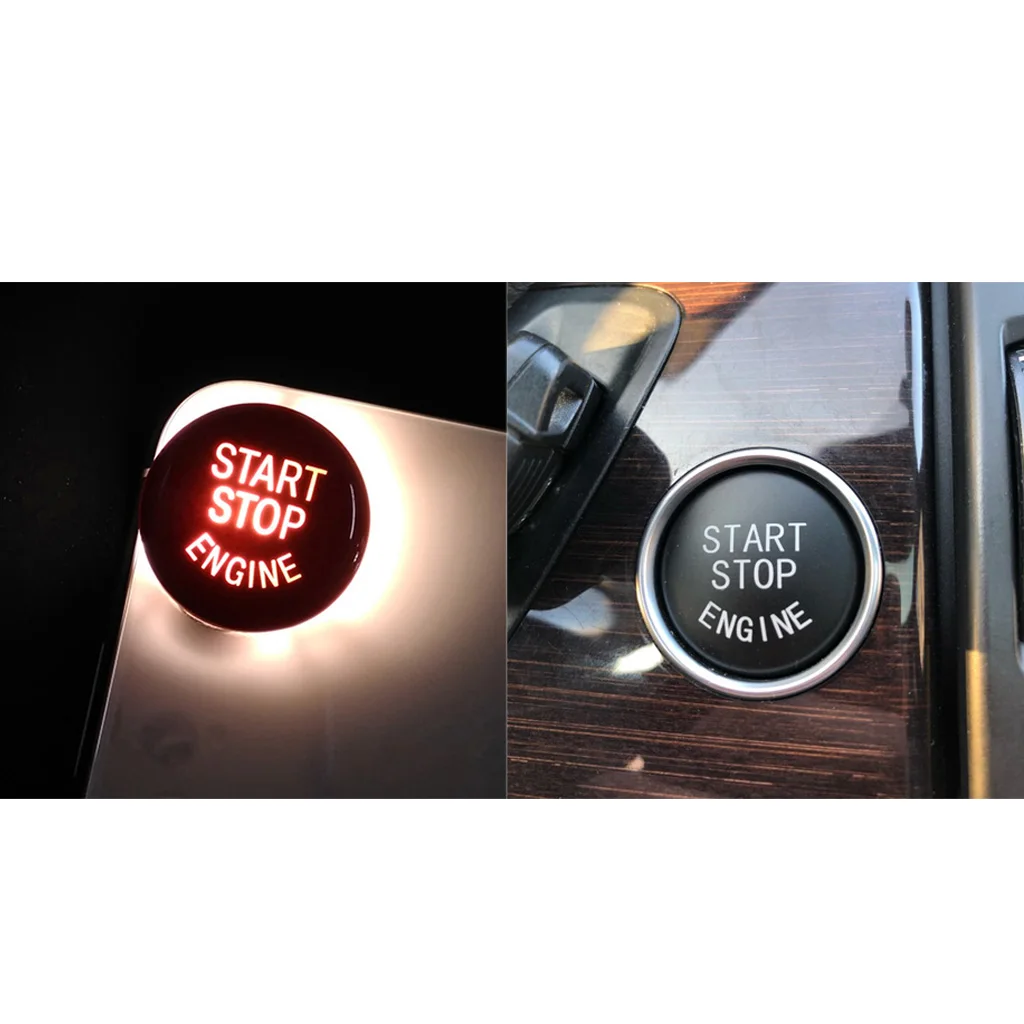 2pcs 0.98'' ABS Engine Start Stop Button Cover Trim Adhesive Sticker Ornament For BMW E Chassis Red Blue