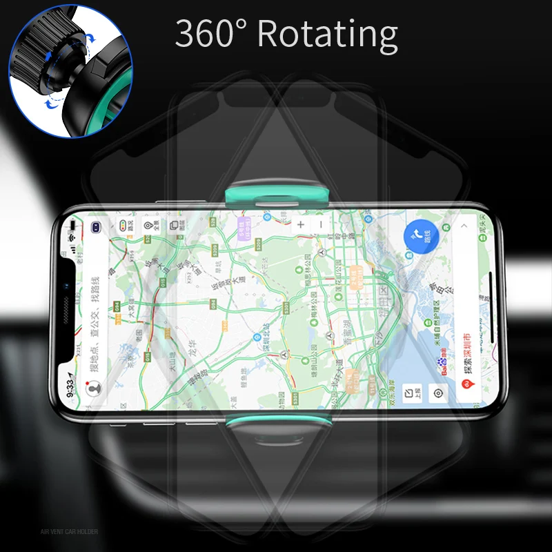 Новинка, автомобильный держатель для телефона на вентиляционное отверстие для iPhone, samsung, автомобильный держатель, регулируемый, вращающийся на 360 градусов, USAMS, обновленный Автомобильный держатель для телефона