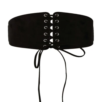 

Women's Wide Belt Elastic Waist Belt for Dress 2019 Fashion New Lace Up Wide Band Stretch Tied Waspie Corset Cinch Waist Belts