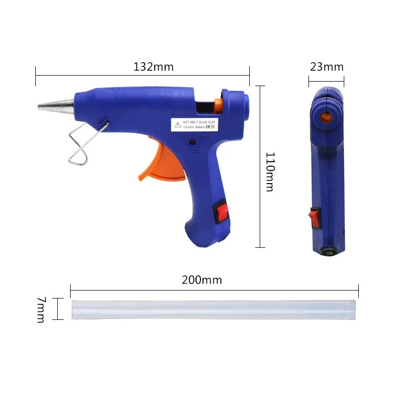 Термоклей пистолет с 10 шт. 7 мм * 200 мм Клей-карандаш промышленных мини Пистолеты термо-электрический тепла температура инструмент