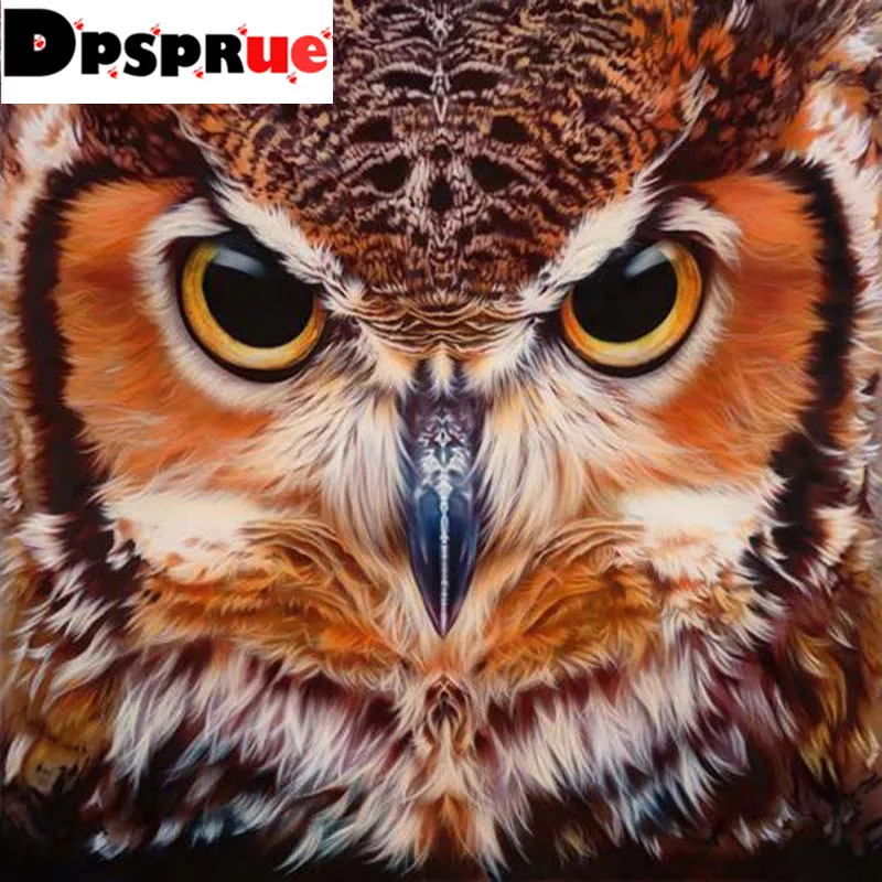 Dpsprue 5D DIY Diamond Painting Full Square/Round Drill &quotAnimal Owl&quot Embroidery Cross Stitch Mosaic gift Home Decor Gift Dp16 | Дом и