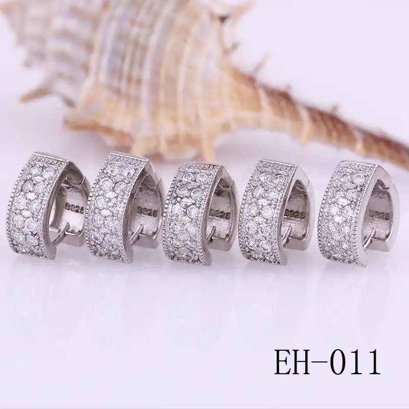 2017 Бесплатная доставка Jewelry хан издание сердца двойной ряд циркон серьги и ухо клип 925 серебро люблю серебро уха клип