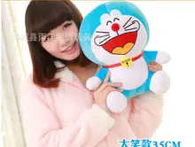 lovely plush laughing doraemon toy stuffed cute doraemon doll perfect gift about 35cm