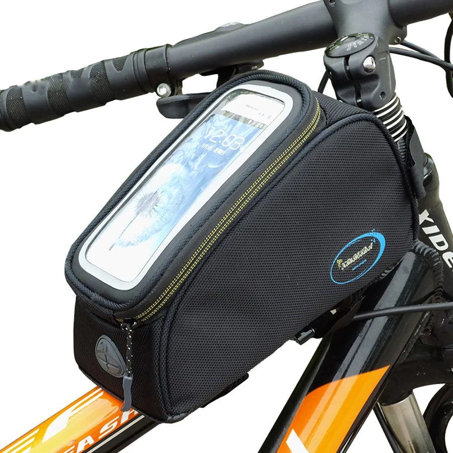 

Touch Screen Bicycle Bags Cycling MTB Frame Front Tube Storage Mountain Bike Bag for Mobile Phone Holder 4.7-6.0inch Waterproof