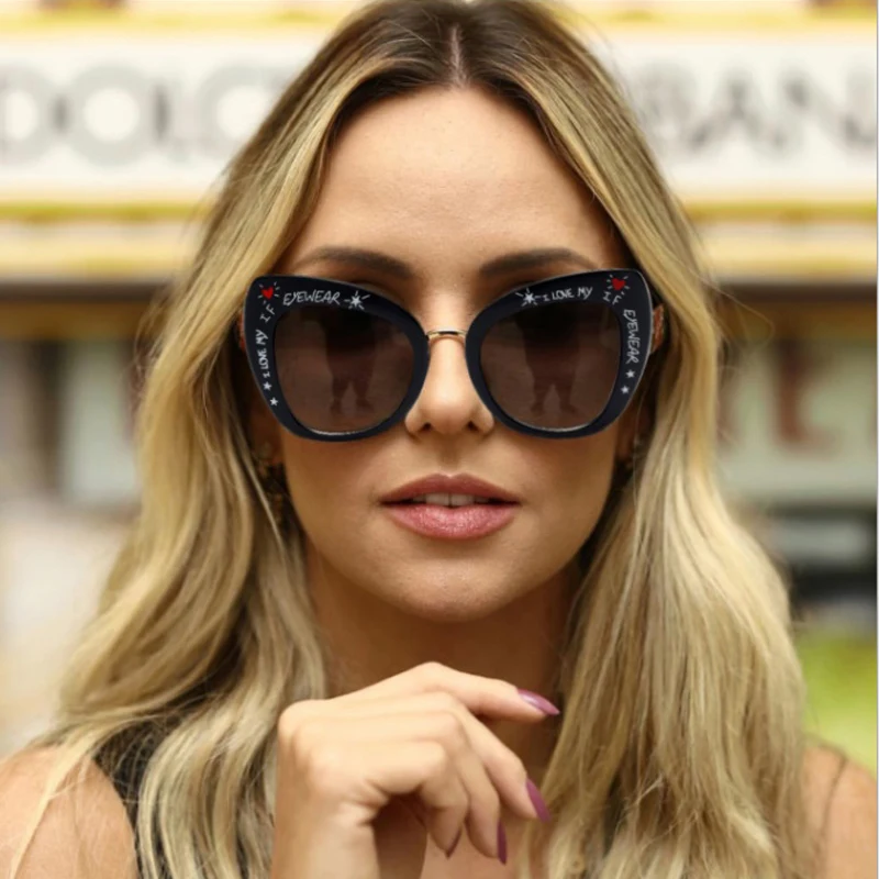 

Fashion Sexy Cat Eye Sunglasses Tortoise Frame Shades Sunglasses Women Vintage Black Brown Sunglasses lentes de sol mujer