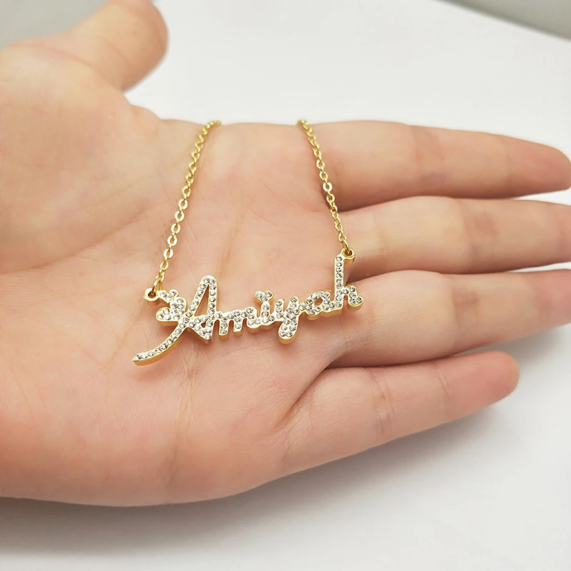 

2019 New Custom Necklaces Personalized Name Necklaces Jewelry Custom Crystal Personalize Choker with Name for Women Girls Mother