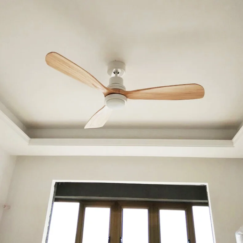 Vintage wooden ceiling fan light luxury home Wooden Ceiling Fans With Lights 42/52 Inch Blades Cooling Fan Remote Fan Lamp