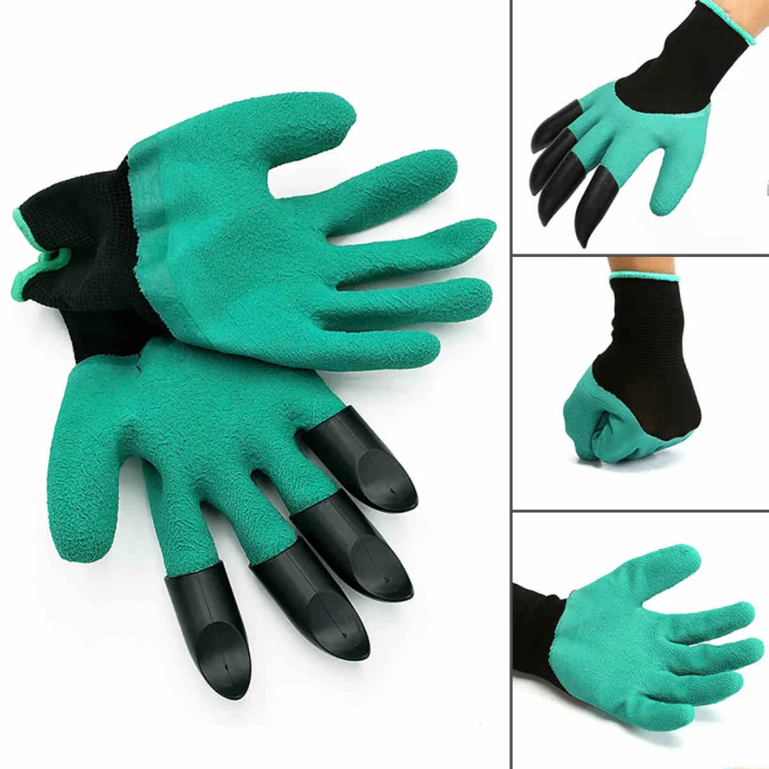 1 Pair Garden GENIE Gloves Digging Planting ABS Plastic Claws Gardening Gloves 