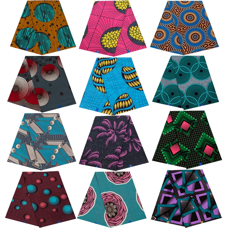 Анкара Африканский батик с принтами pagne настоящий голландский воск узор ткани хлопок лучшее качество швейный материал для вечернего платья 6 ярдов