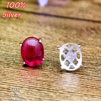 

100% 925 Sterling Silver Color Jewelry Stud Earrings Blank with 7*9mm Base Tray for Diy Jewelry Earring Fittings