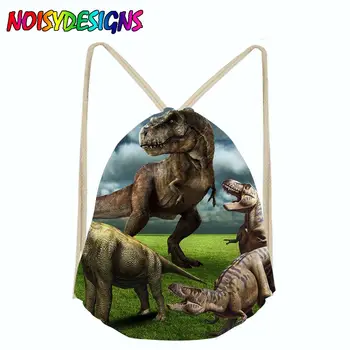 

Drawstring Bag Kids Dinosaur Bags 3D Animal Tyrannosaurus Printing Men Backpack String Shoulder Bags for School Boys Casual Bags