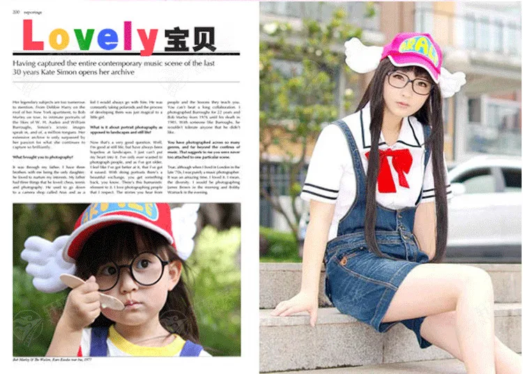 Японский аниме милый Dr. Slump Arale Angel Wings аниме шляпы для косплея Лето оберточная Стеклопластиковая для взрослых Размер